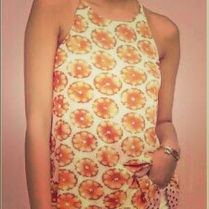 Anthropologie porridge orange slices tank
